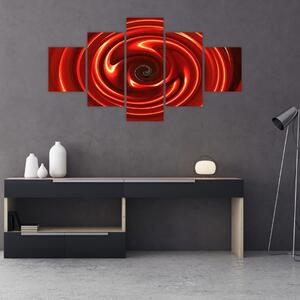 Abstrakcyjny obraz - czerwona spirala (125x70 cm)