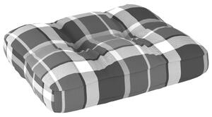 Poduszka na sofę z palet, szara krata, 50x40x10 cm