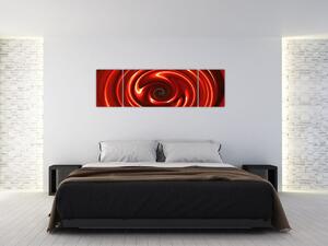 Abstrakcyjny obraz - czerwona spirala (170x50 cm)