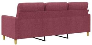Sofa 3-osobowa, winna czerwieÅ, 180 cm,tapicerowana tkaninÄ