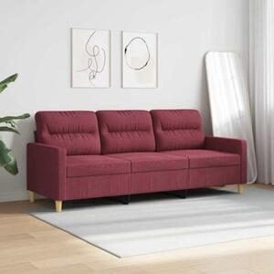 Sofa 3-osobowa, winna czerwieÅ, 180 cm,tapicerowana tkaninÄ