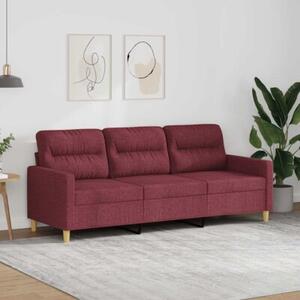 Sofa 3-osobowa, winna czerwieÅ, 180 cm,tapicerowana tkaninÄ