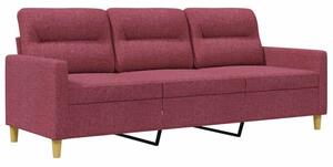 Sofa 3-osobowa, winna czerwieÅ, 180 cm,tapicerowana tkaninÄ
