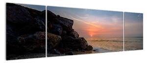 Obraz zachodu słońca na plaży (170x50 cm)