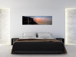 Obraz zachodu słońca na plaży (170x50 cm)