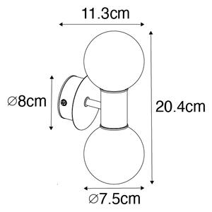 Nowoczesna lampa ścienna czarna IP44 2-światłowa - Cederic
