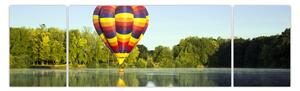 Obraz balonu na ogrzane powietrze nad jeziorem (170x50 cm)