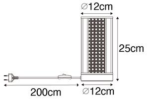 Orientalna lampa stołowa biała z rattanu 12 cm - Akira