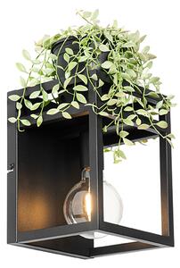 Industrialna lampa ścienna czarna z półką - Cage Rack