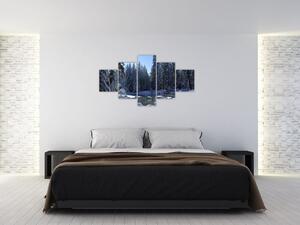 Obraz śnieżnego lasu (125x70 cm)