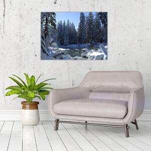 Obraz śnieżnego lasu (70x50 cm)