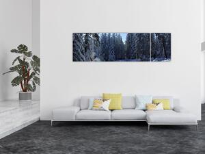 Obraz śnieżnego lasu (170x50 cm)