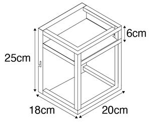 Industrialna lampa ścienna czarna z półką - Cage Rack