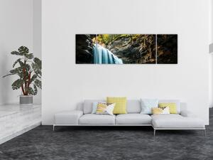 Obraz leśnego wodospadu (170x50 cm)