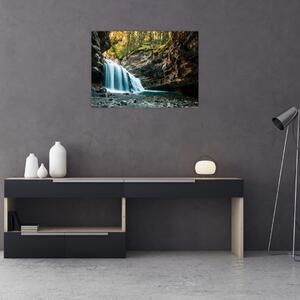 Obraz leśnego wodospadu (70x50 cm)