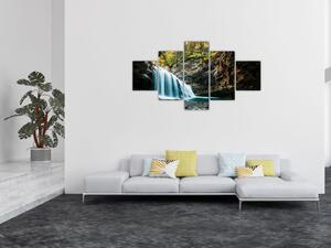 Obraz leśnego wodospadu (125x70 cm)