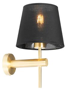 Nowoczesna lampa ścienna mosiądz z czarnym - Pluk