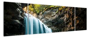 Obraz leśnego wodospadu (170x50 cm)