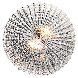 Klasyczna lampa sufitowa czarna z przydymionym szkłem 30 cm IP44 - Nohmi