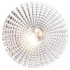 Klasyczna lampa sufitowa czarna z przydymionym szkłem 23 cm IP44 - Nohmi