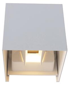 Lampa ścienna zewnętrzna biała z wbudowanym LED 2-światła IP54 - Edwin