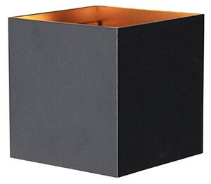 Lampa ścienna zewnętrzna czarna ze złotem w komplecie z LED 2-światła IP54 - Edwin