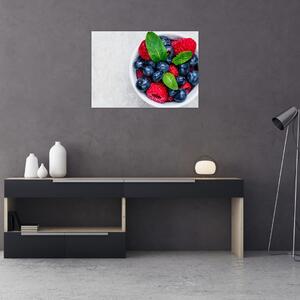 Obraz- miska z leśnymi owocami (70x50 cm)