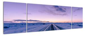 Obraz drogi zimą (170x50 cm)
