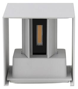 Lampa ścienna zewnętrzna biała z wbudowanym LED 2-światła IP54 - Edwin