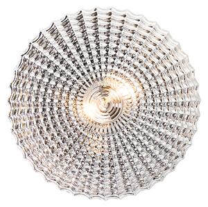 Klasyczna lampa sufitowa czarna z przydymionym szkłem 35 cm IP44 - Nohmi