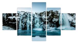 Obraz zamarzniętych wodospadów (125x70 cm)