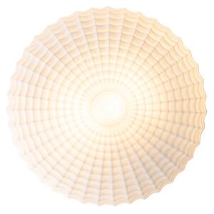 Klasyczna lampa sufitowa czarna z opalowym szkłem 35 cm IP44 - Nohmi