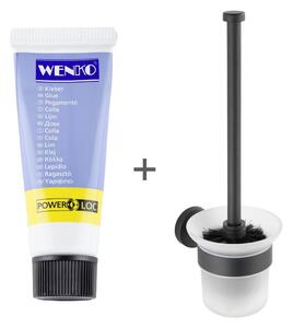 Samoprzylepna szklana szczotka do WC w kolorze matowej czerni Bosio – Wenko