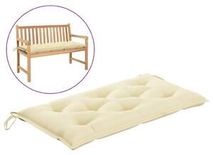Poduszka na ławkę ogrodową, biała, 100x50x7 cm, tkanina