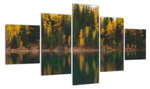Obraz leśnego jeziora (125x70 cm)