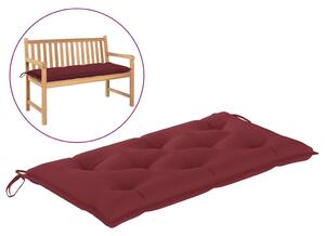 Poduszka na ławkę ogrodową, winna czerwień, 100x50x7cm, tkanina