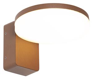 Nowoczesna lampa ścienna zewnętrzna brązowa rdza z wbudowanym LED IP54 - Esmee