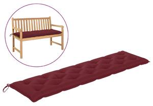 Poduszka na ławkę ogrodową, winna czerwień, 200x50x7cm, tkanina