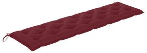 Poduszka na ławkę ogrodową, winna czerwień, 200x50x7cm, tkanina