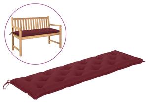 Poduszka na ławkę ogrodową, winna czerwień, 180x50x7 cm