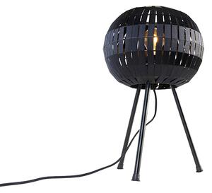 Nowoczesna lampa stołowa na trójnogu czarna - Zoë