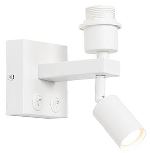 Nowoczesna lampa ścienna biała z lampką do czytania - Brescia