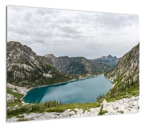Obraz jeziora w górach (70x50 cm)