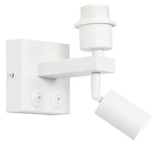 Nowoczesna lampa ścienna biała z lampką do czytania - Brescia