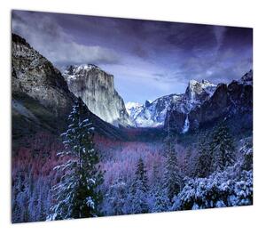 Obraz zimowego górskiego krajobrazu (70x50 cm)