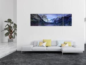 Obraz zimowego górskiego krajobrazu (170x50 cm)