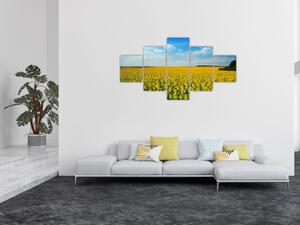 Obraz - ciąg słoneczników (125x70 cm)