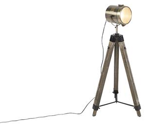 Inteligentna lampa podłogowa statyw drewniany ze spot studio w tym WiFi B35 - Braha