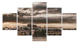 Obraz - pochmurna Praga (125x70 cm)