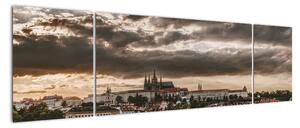 Obraz - pochmurna Praga (170x50 cm)